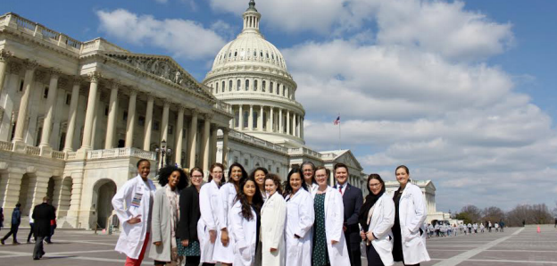 OBGYN doctors standing in front of the Capitol Building